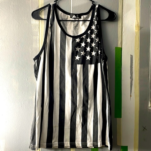 Black & White Stars and Stripes Tank Top - Picture 1 of 2